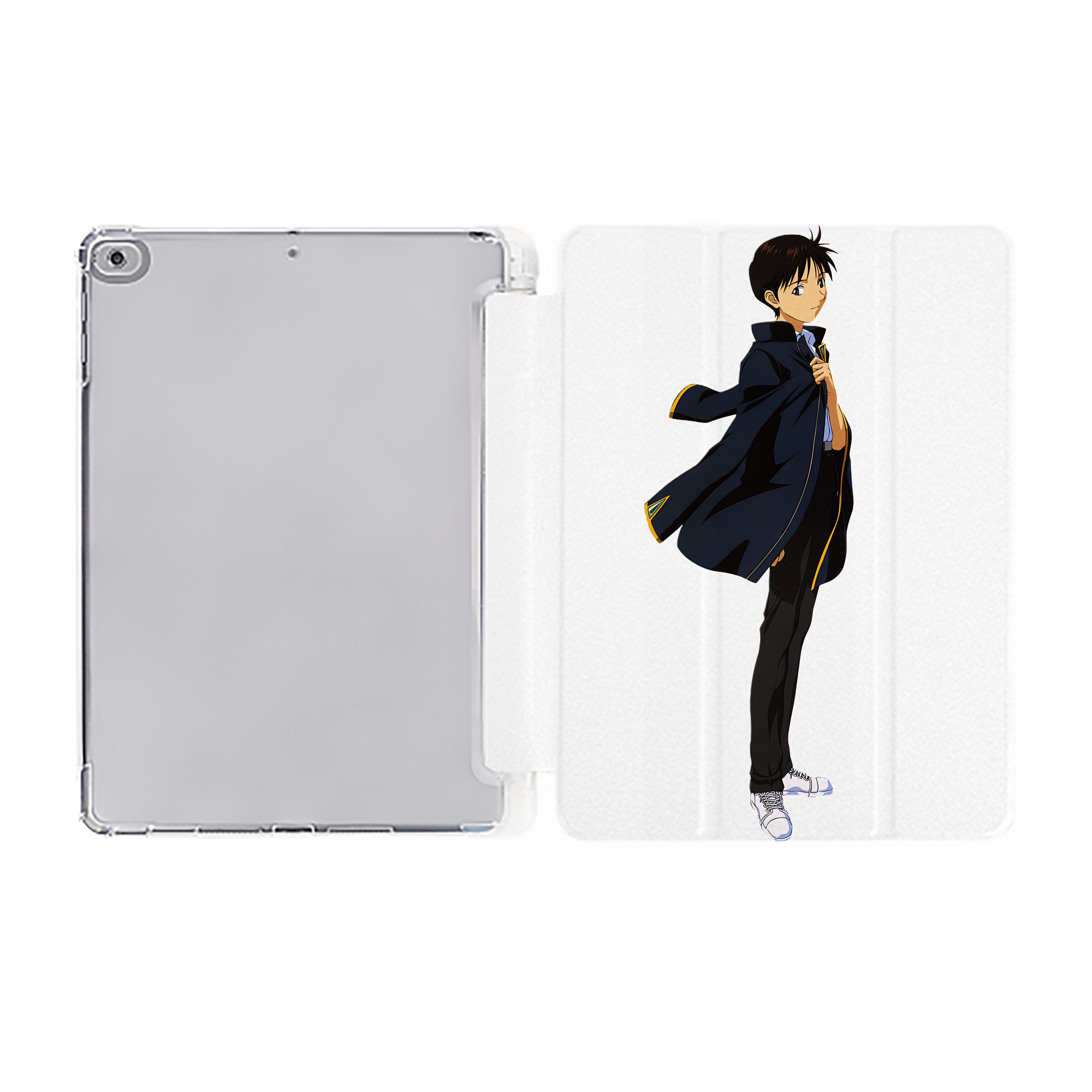 （画像用） EVA 新世紀エヴァンゲリオン IPad ケース ペン収納付き 三つ折りスタンド PUレザー×シリコン 対応機種9.5/10.5/10.9インチ